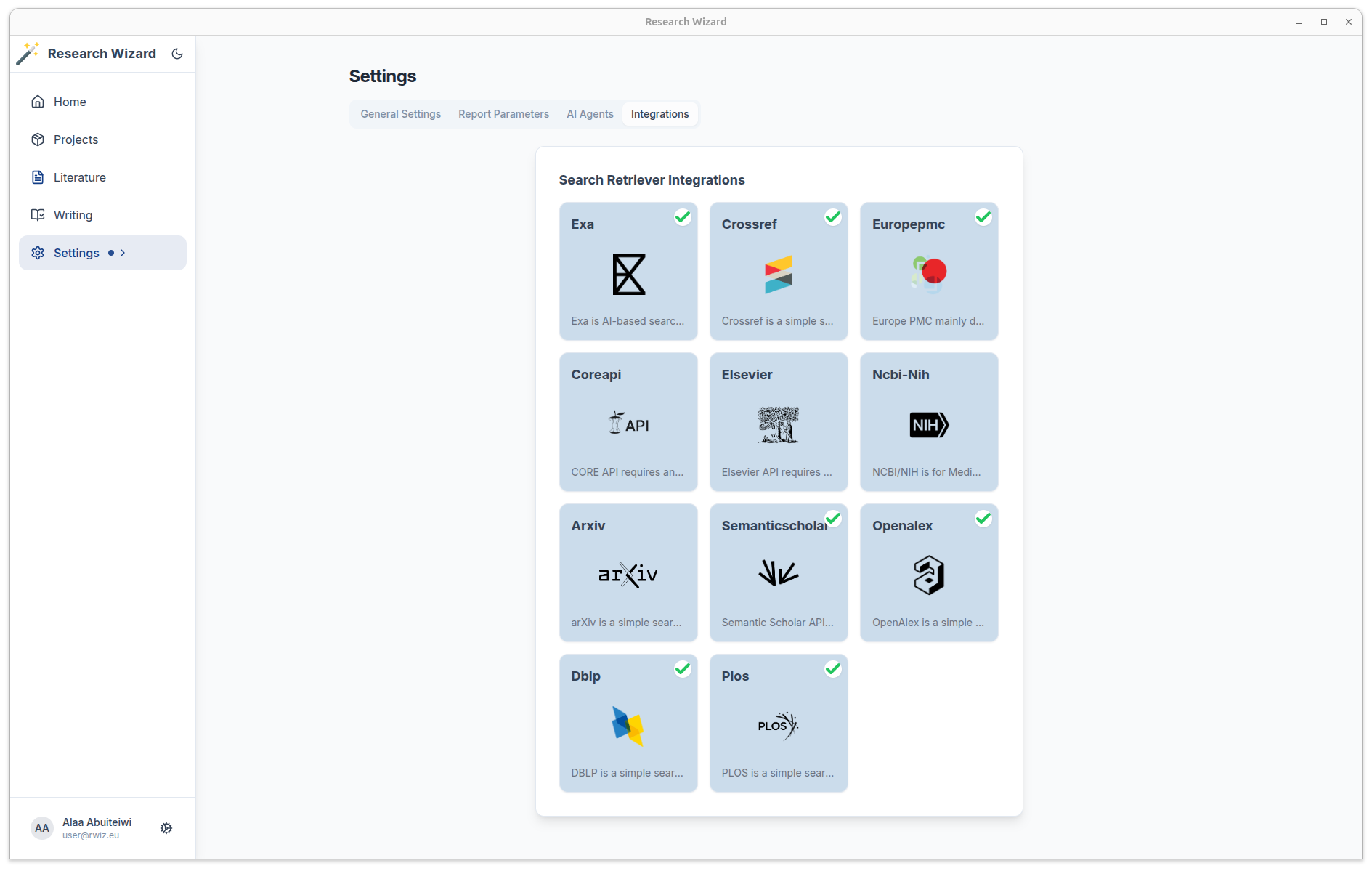 Integrations management